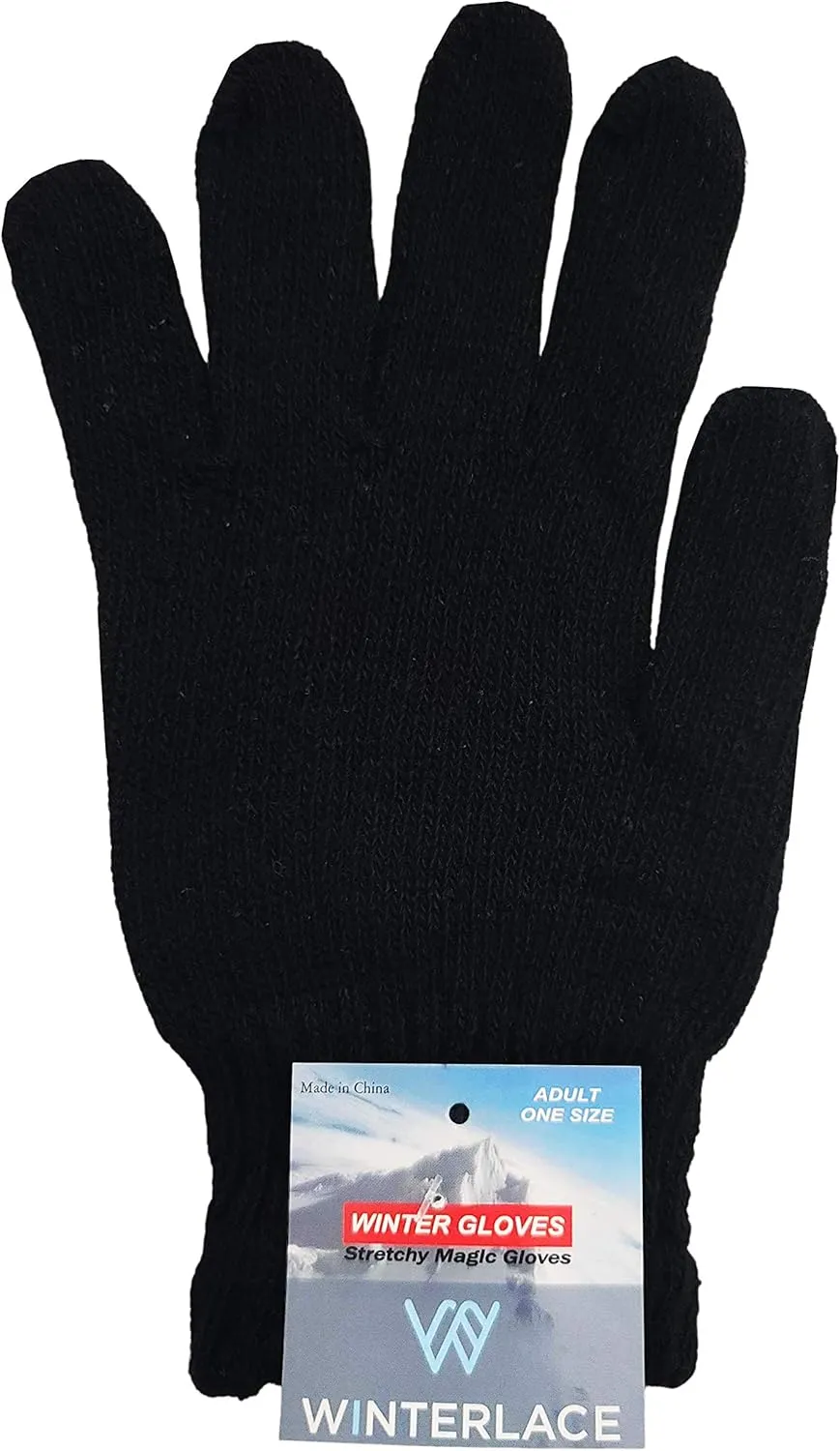 48 Pairs Winter Magic Gloves, Bulk Warm Brushed Interior, Stretchy Assorted Mens Womens