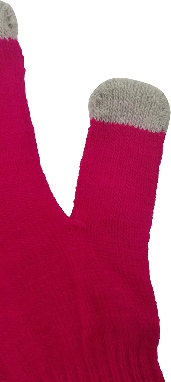 48 Pairs Winter Magic Gloves, Bulk Warm Brushed Interior, Stretchy Assorted Mens Womens