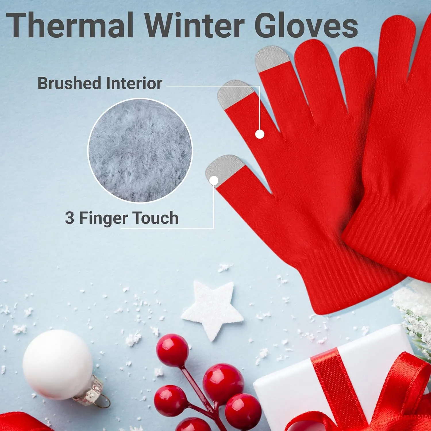 48 Pairs Winter Magic Gloves, Bulk Warm Brushed Interior, Stretchy Assorted Mens Womens