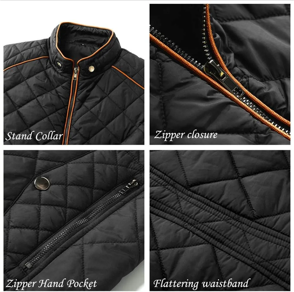 Anienaya Women's Lightweight Quilted Jacket Stand Collar Zip Warm Winter Coat Outwear w 2 Pockets