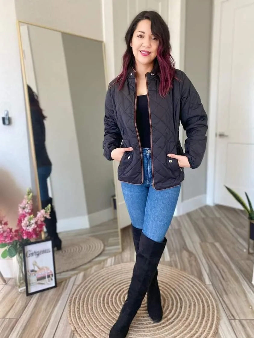 Anienaya Women's Lightweight Quilted Jacket Stand Collar Zip Warm Winter Coat Outwear w 2 Pockets