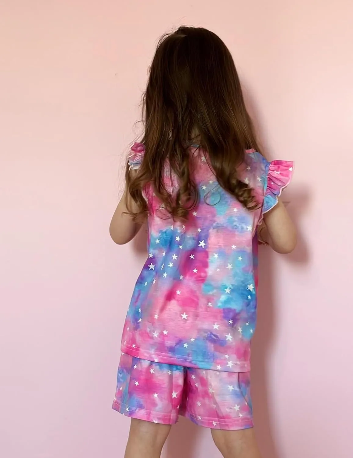 Arshiner Girls Pajamas Set Short Sleeve Pjs Sleepwear 3PCS Summer Lounge Sets Nightwear
