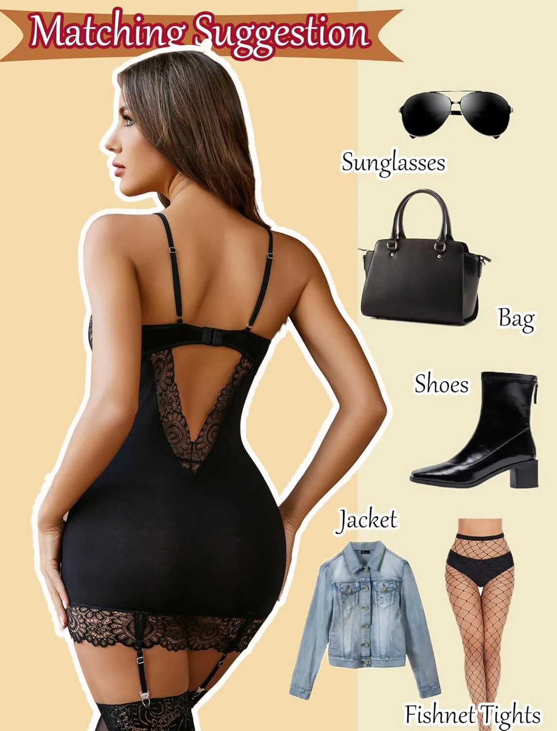 Avidlove Lingerie for Women Teddy Bodysuit with Garter Belt Lace Babydoll Full Slips No Stockings