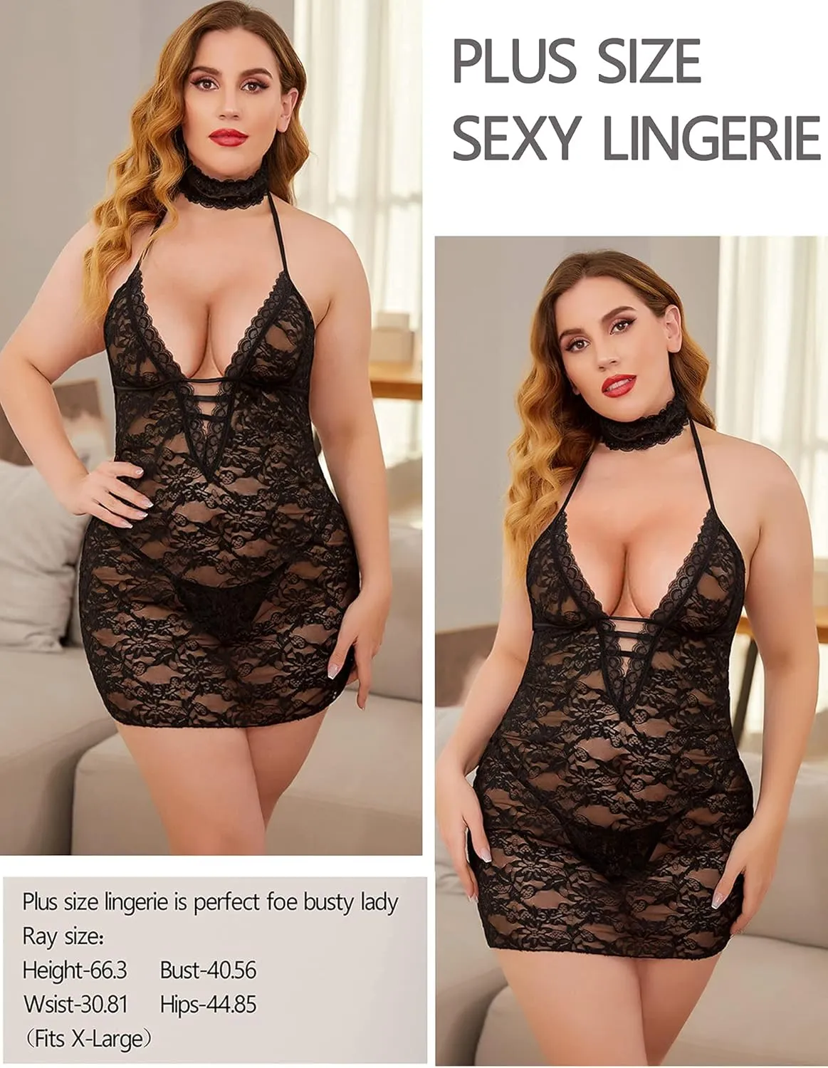 Avidlove Women Babydoll Lingerie Lace Chemise Halter Nightwear Teddy Dress