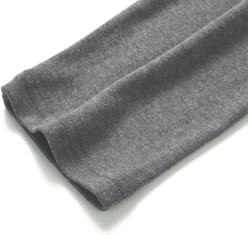 Beauhuty Men's Basic Turtleneck Long Sleeve T-Shirts Fleece Knitted Casual Pullover Top