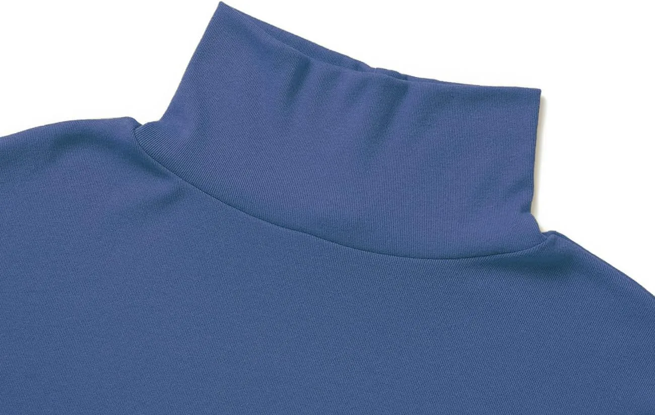 Beauhuty Men's Basic Turtleneck Long Sleeve T-Shirts Fleece Knitted Casual Pullover Top