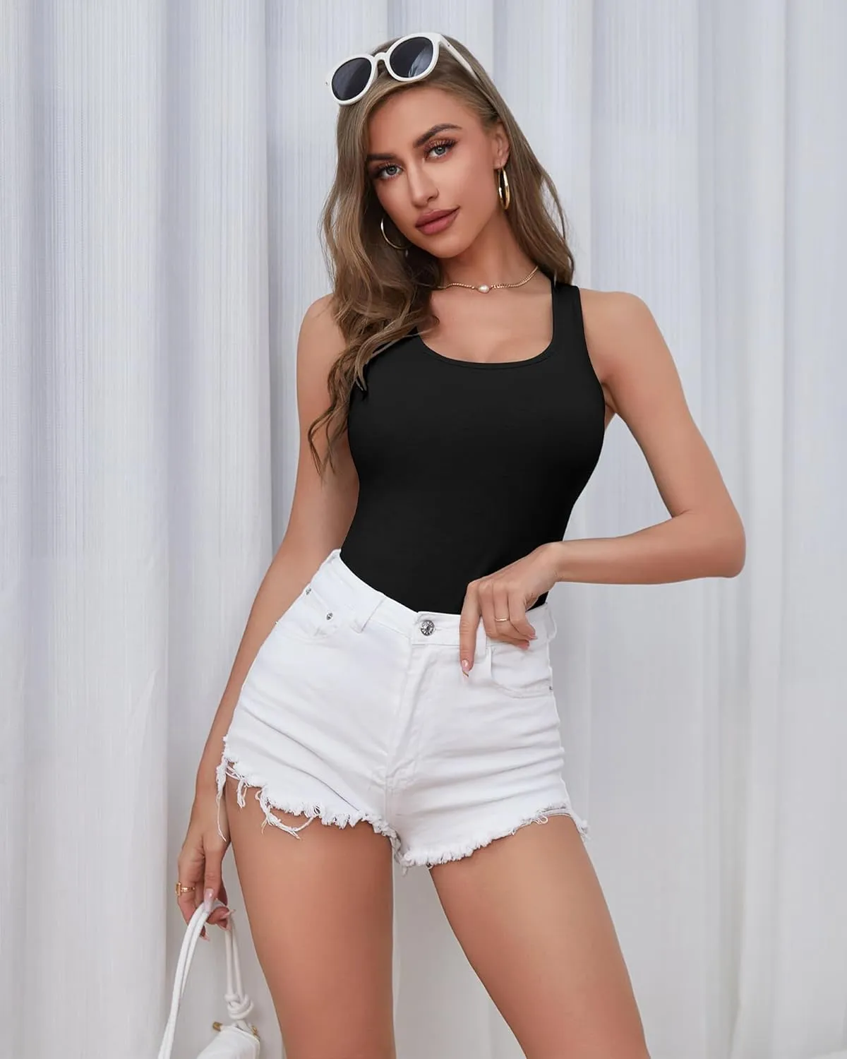 beautyin Women Tank Top with Shelf Bra Racerback Workout Yoga Tops Undershirt