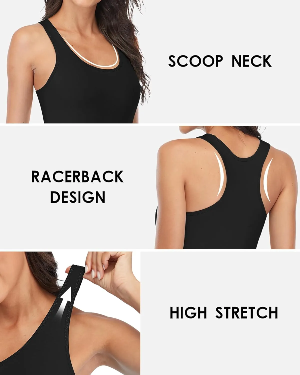 beautyin Women Tank Top with Shelf Bra Racerback Workout Yoga Tops Undershirt
