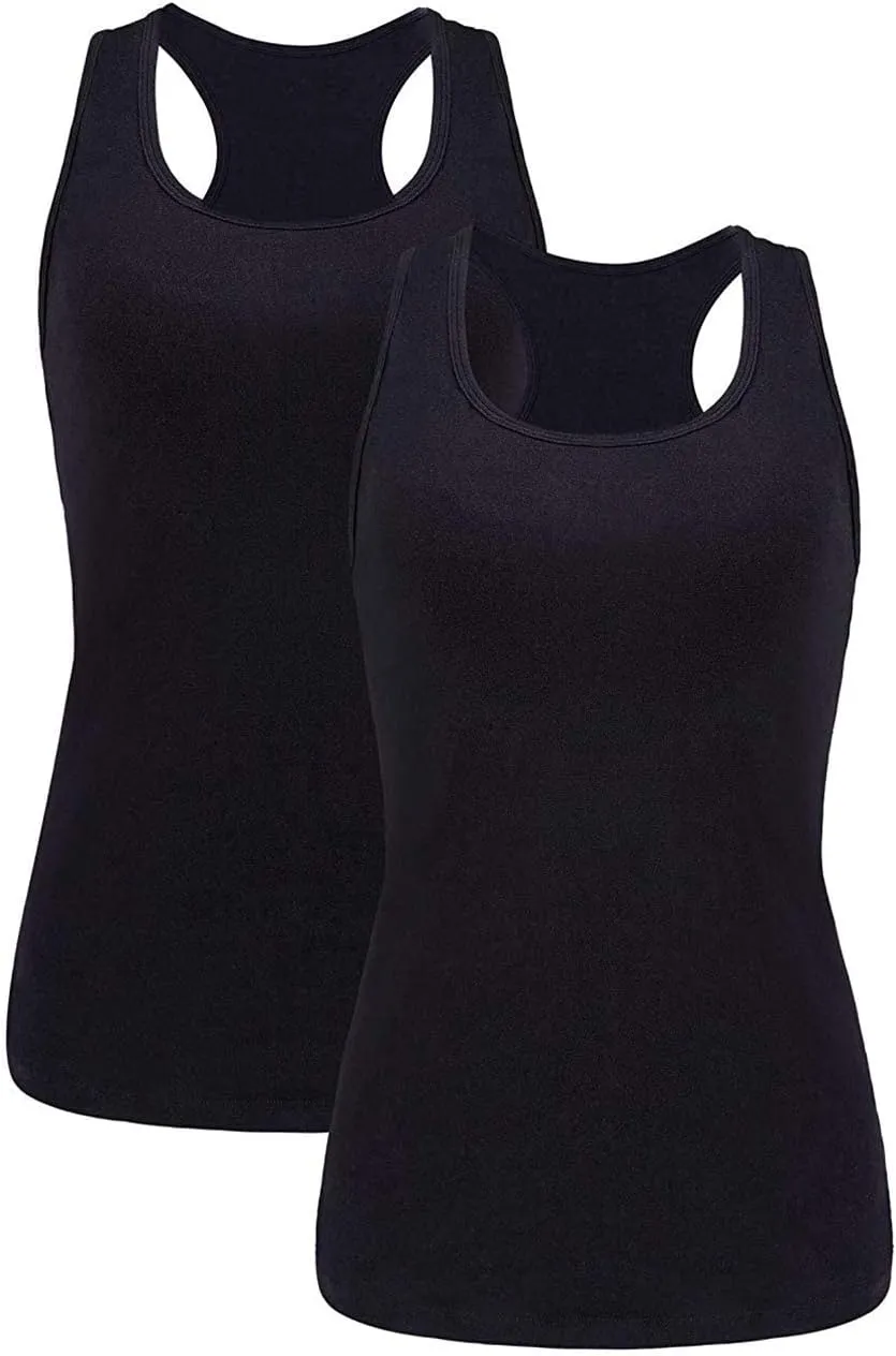beautyin Women Tank Top with Shelf Bra Racerback Workout Yoga Tops Undershirt