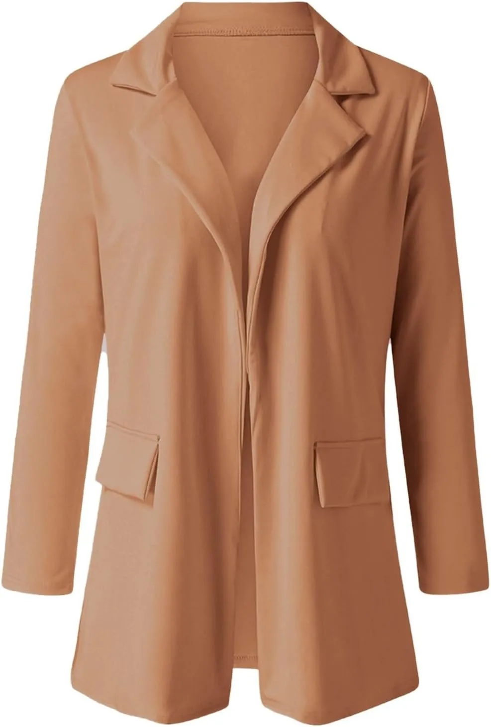 Blazer for Women Lapel Long Sleeve Mid-Length Style Work Jacket Elegant Temperament Solid Color Fashion Suit Jackets