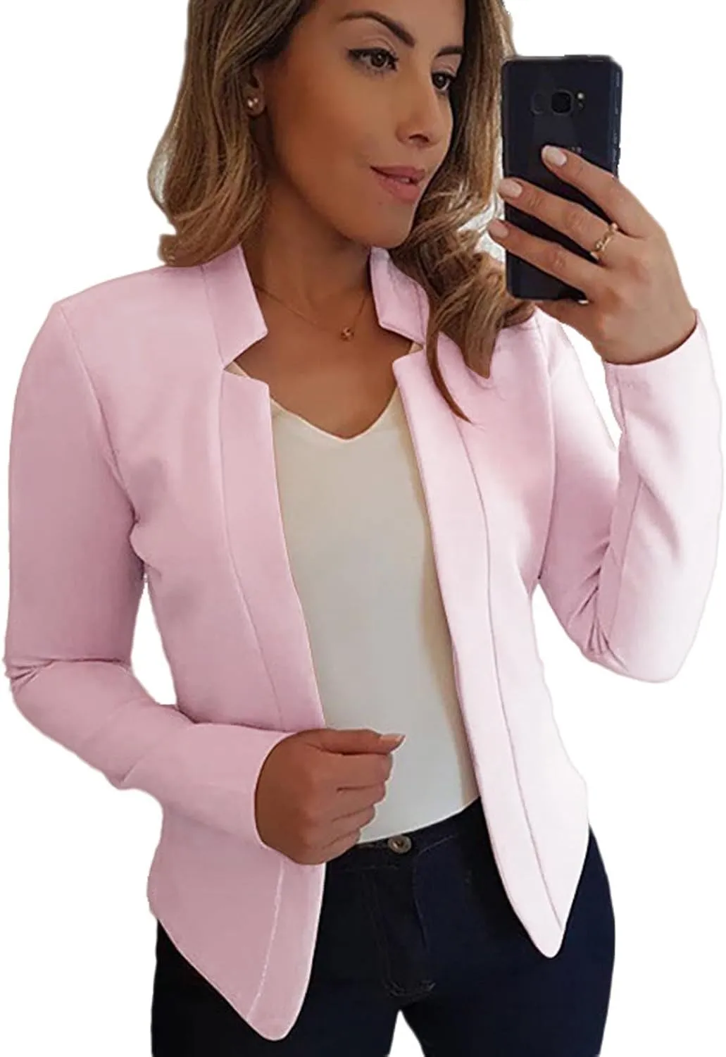 Blazer Jackets for Women Fashion Dressy Open Front Cardigan Jacket Casual Long Sleeve Work Office Suit Jacket