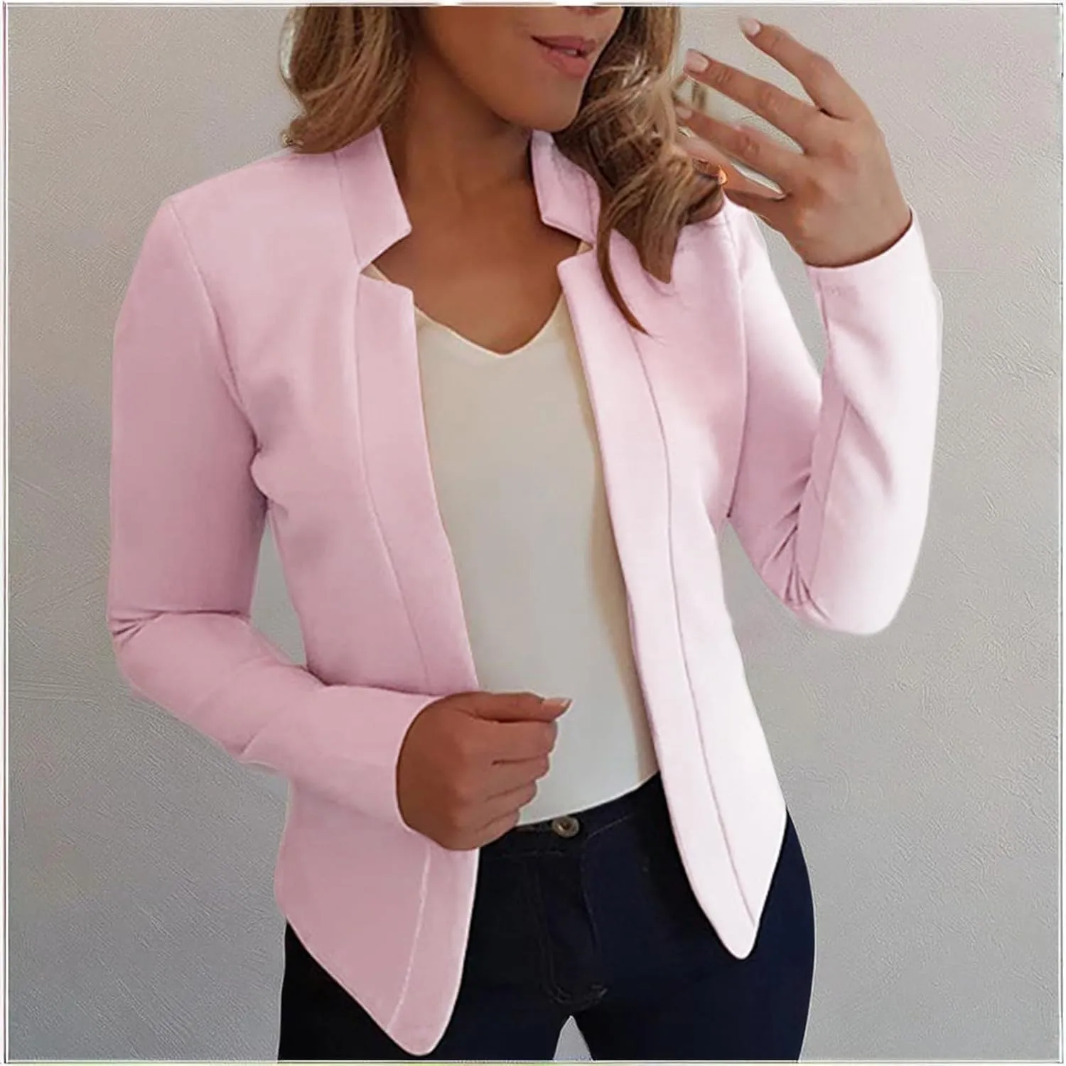 Blazer Jackets for Women Fashion Dressy Open Front Cardigan Jacket Casual Long Sleeve Work Office Suit Jacket