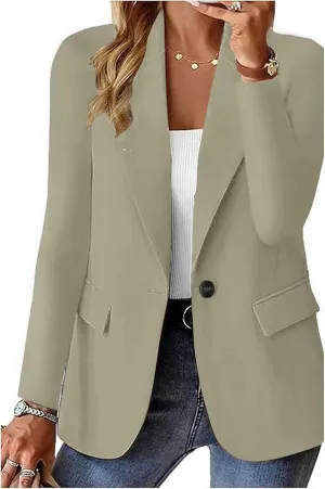 Blazers for Women 2025 Trendy Business Casual Jackets with Pockets Long Sleeve Lapel Office Blazer Outerwear