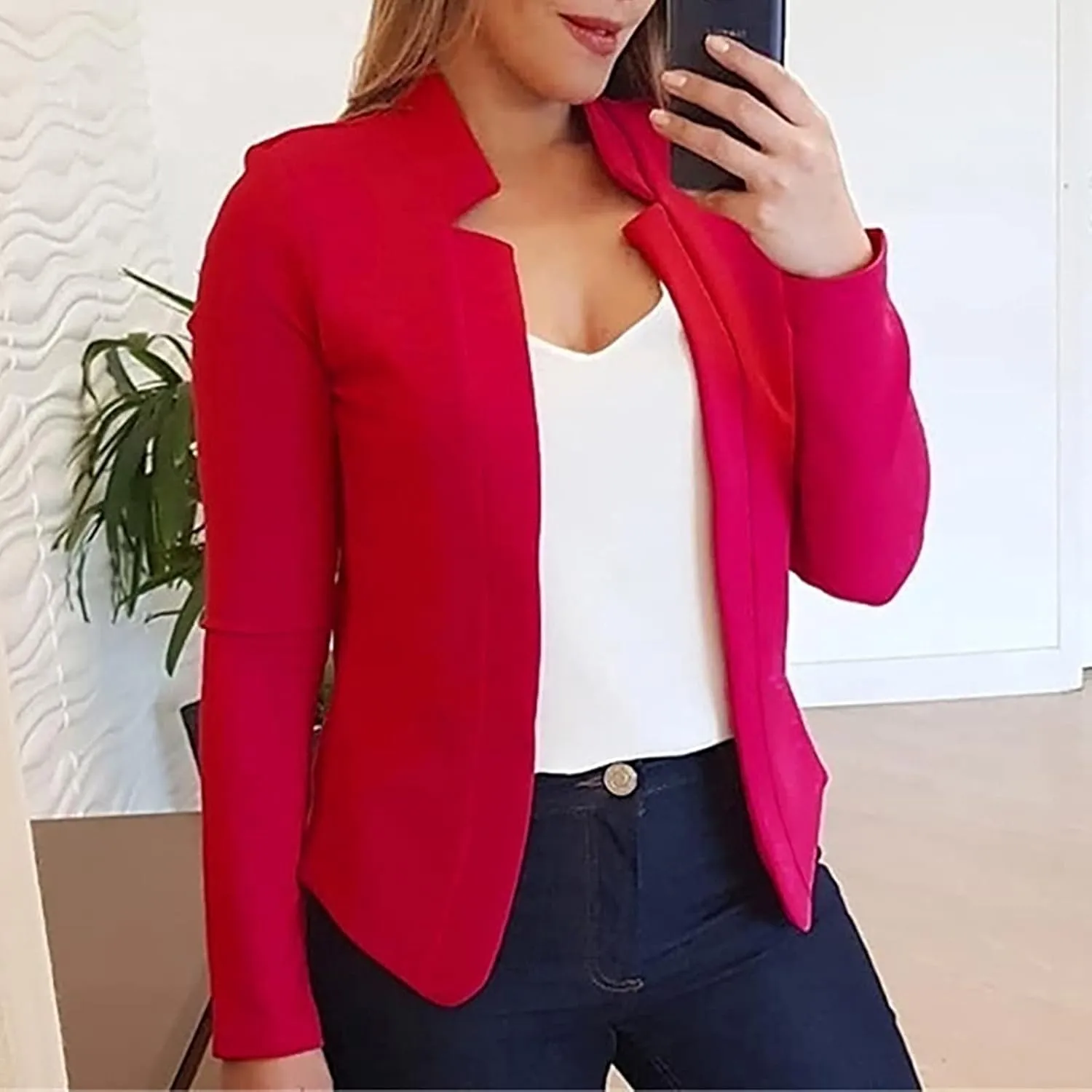 Blazers for Women Business Casual Long Sleeve Button Down Lapel Blazer Dress Work Outfit Suit Jackets Summer Cardigan