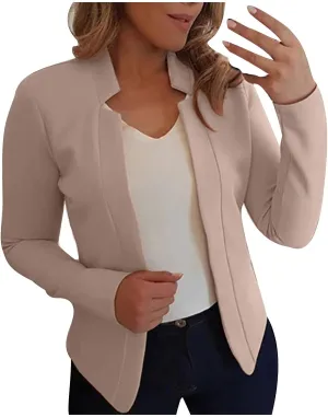 Blazers for Women Business Casual Long Sleeve Open Front Blazer Work Blazers for Office Casual Fall Cardigan Blazer