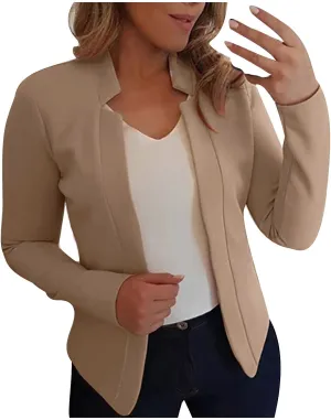 Blazers for Women Business Casual Long Sleeve Open Front Blazer Work Blazers for Office Casual Fall Cardigan Blazer