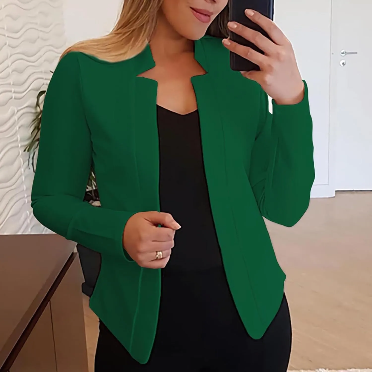 Blazers for Women Business Casual Long Sleeve Open Front Blazer Work Blazers for Office Casual Fall Cardigan Blazer
