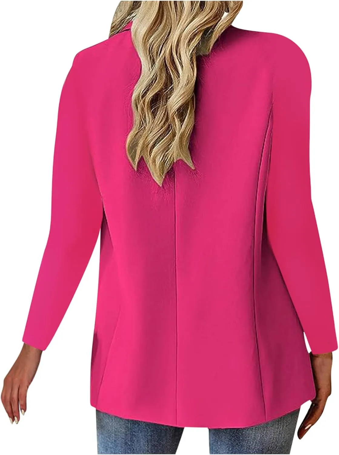 Blazers for Women Casual Open Front Button Jackets Solid Lapel Suite Jacket 2025 Trendy Outerwear with Pockets