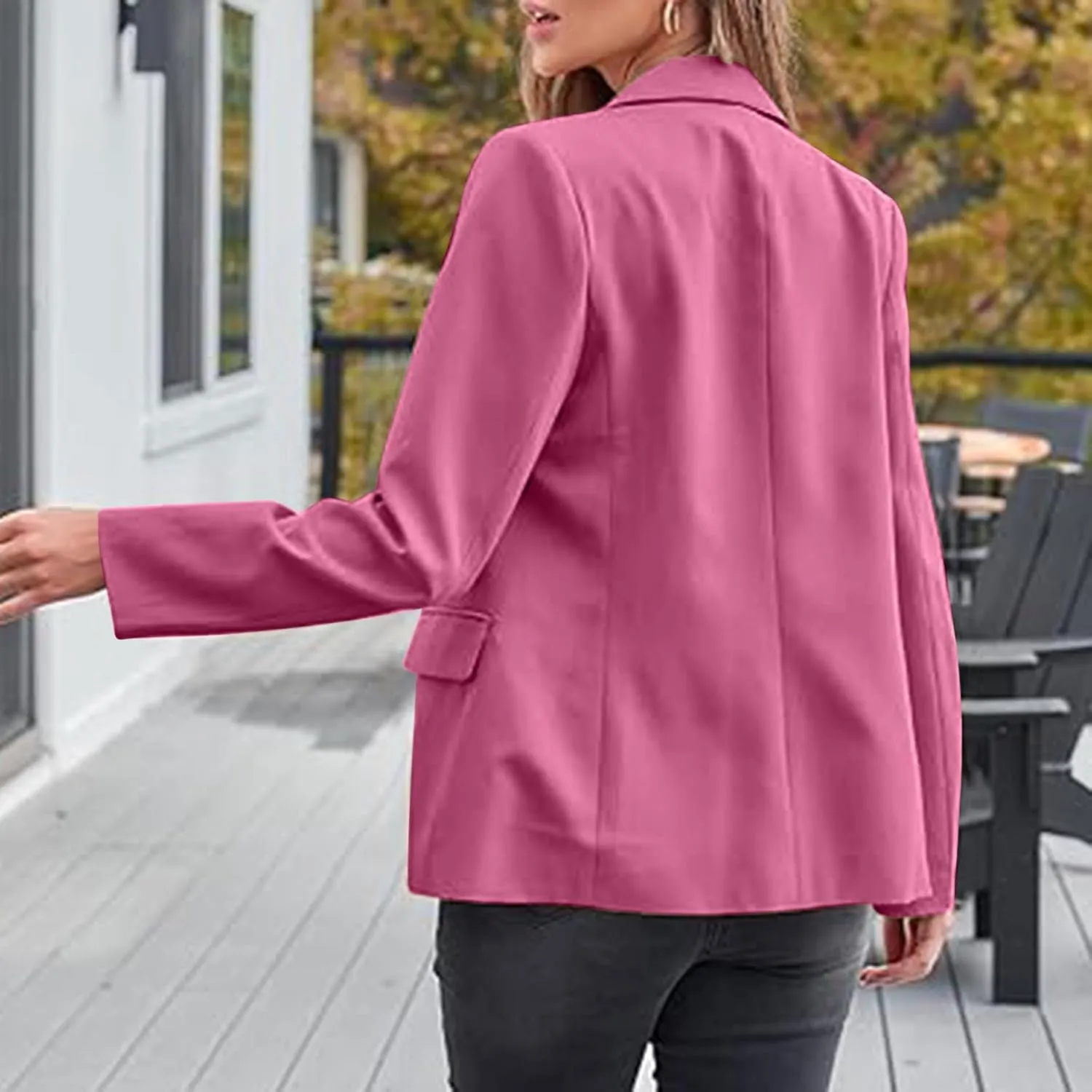 Blazers for Women Dressy Casual Open Front Long Sleeve Work Office Suit Jackets Elegant Button Lapel Business Blazer