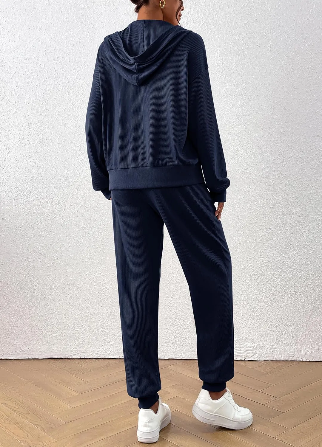 BTFBM Women 2 Piece Outfits 2025 Fall Sweatsuit Sets Zip Up Hoodie Sweatpants Tracksuit Lounge Matching Set