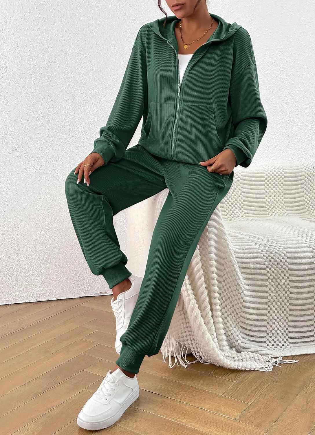 BTFBM Women 2 Piece Outfits 2025 Fall Sweatsuit Sets Zip Up Hoodie Sweatpants Tracksuit Lounge Matching Set