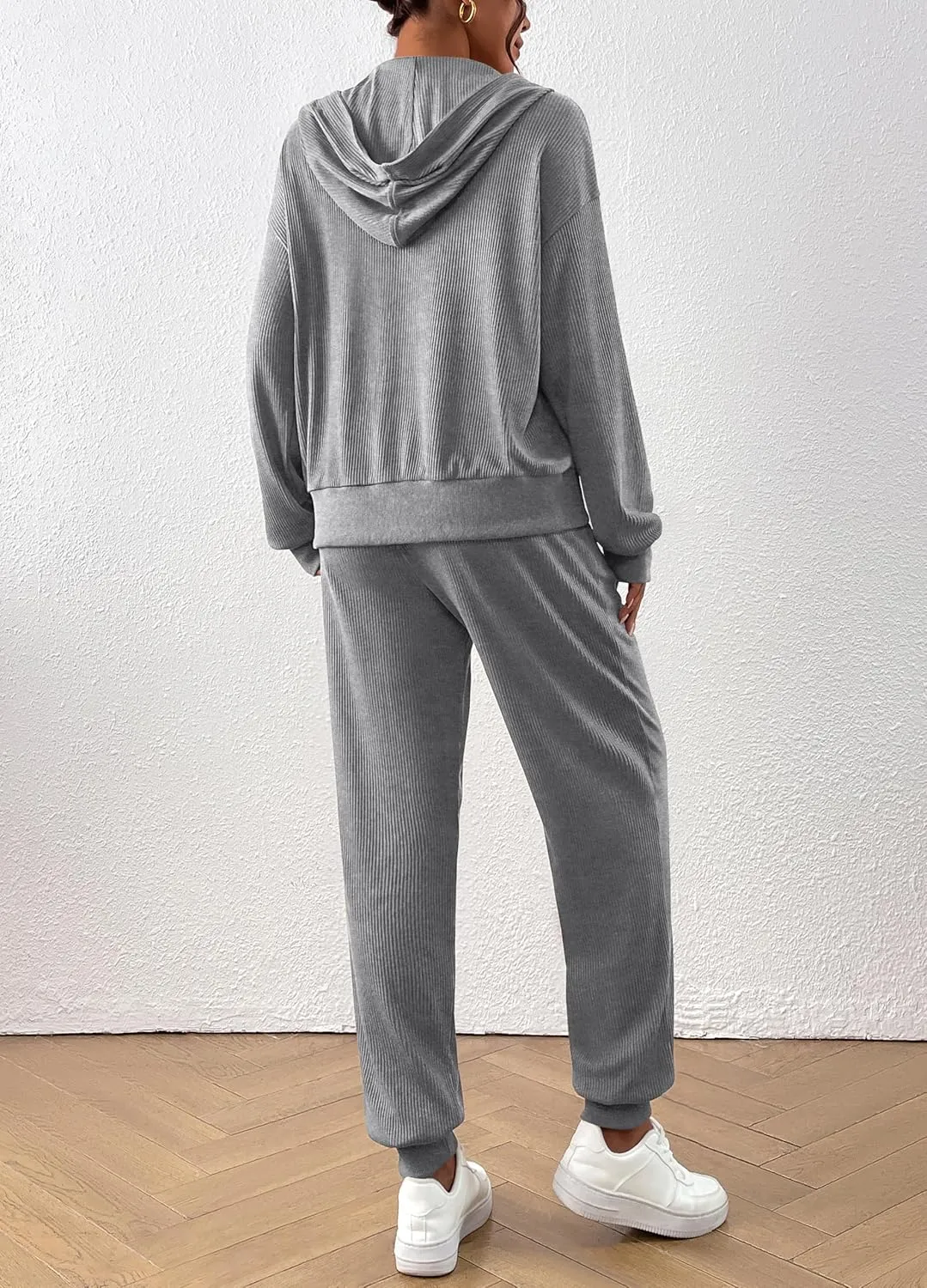 BTFBM Women 2 Piece Outfits 2025 Fall Sweatsuit Sets Zip Up Hoodie Sweatpants Tracksuit Lounge Matching Set