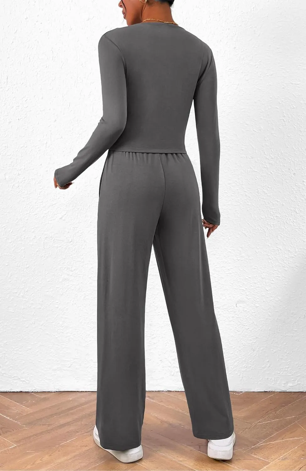 BTFBM Women's Fall Lounge Sets 3 Piece Outfit Tracksuits Casual Long Sleeve Tops High Waisted Sweatpants Set