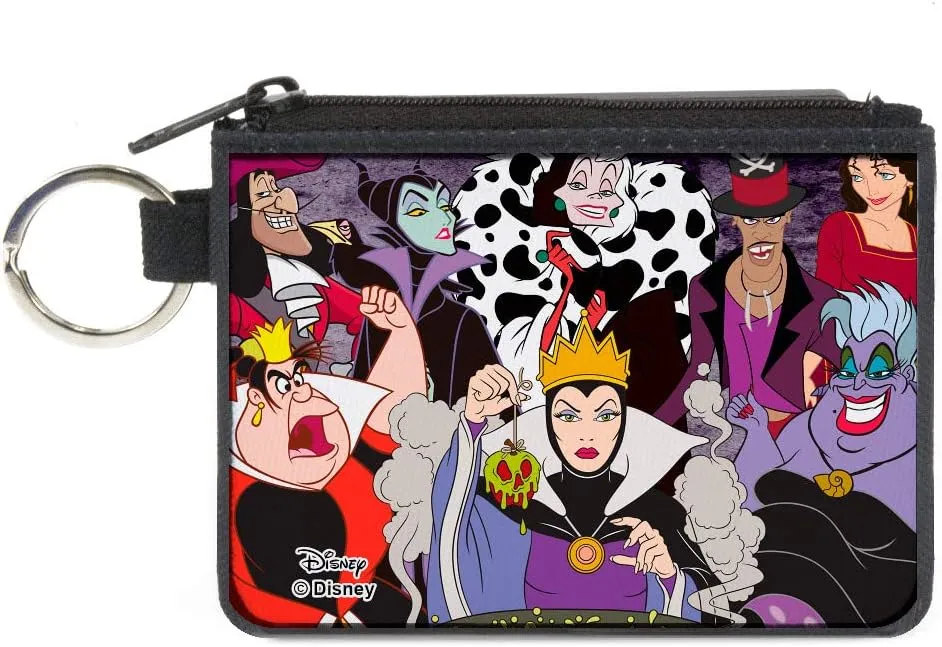 Buckle-Down Women's Standard Canvas Coin Purse Disney's Villains, Multicolor, 4.25" x 3.25"