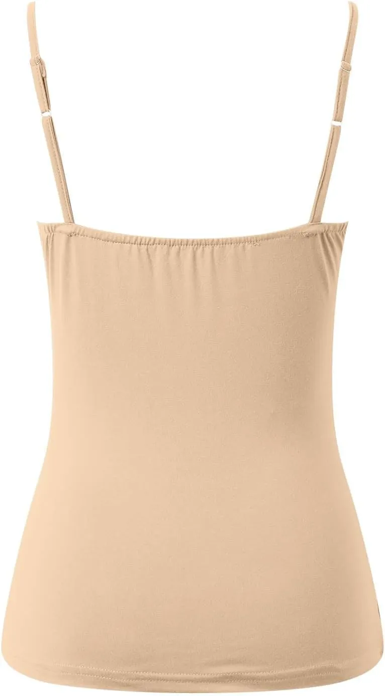 Camisole Tops for Women with Built in Bra Spaghetti Strap Workout Yoga Shirt Camis Tank Top Layer Padded Bra