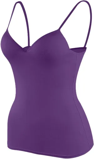 Camisole Tops for Women with Built in Bra Spaghetti Strap Workout Yoga Shirt Camis Tank Top Layer Padded Bra