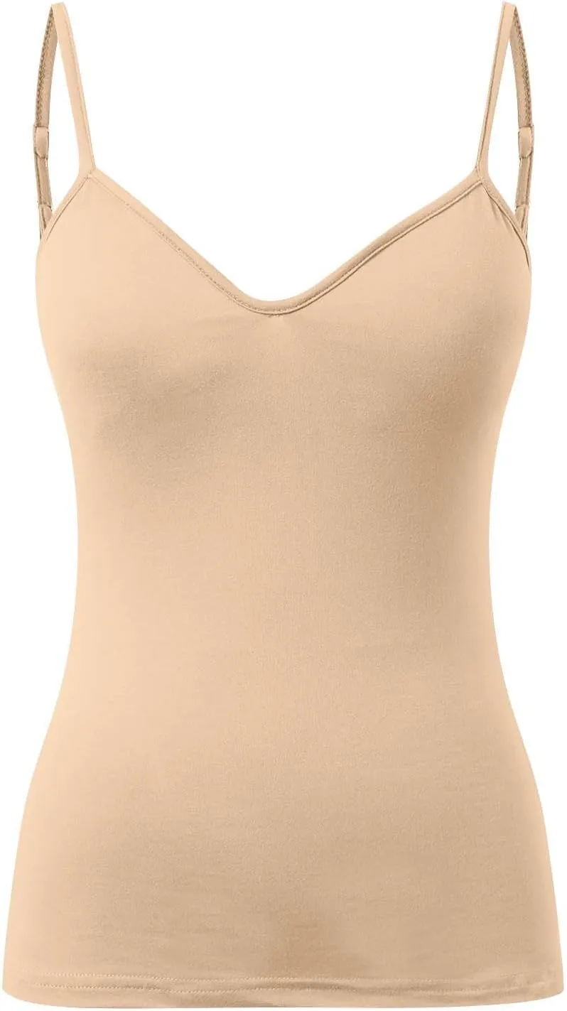 Camisole Tops for Women with Built in Bra Spaghetti Strap Workout Yoga Shirt Camis Tank Top Layer Padded Bra