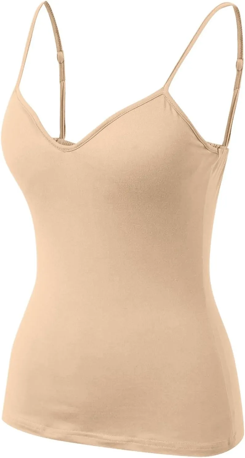 Camisole Tops for Women with Built in Bra Spaghetti Strap Workout Yoga Shirt Camis Tank Top Layer Padded Bra