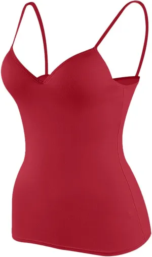 Camisole Tops for Women with Built in Bra Spaghetti Strap Workout Yoga Shirt Camis Tank Top Layer Padded Bra