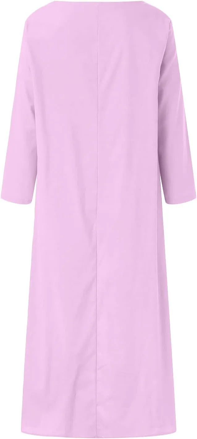 Cotton Linen Long Sets Women 2 Piece Outfits Long Sleeve High Low Tunic Tops Oversized and Wide Leg Pants Loungewear