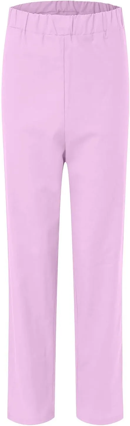 Cotton Linen Long Sets Women 2 Piece Outfits Long Sleeve High Low Tunic Tops Oversized and Wide Leg Pants Loungewear