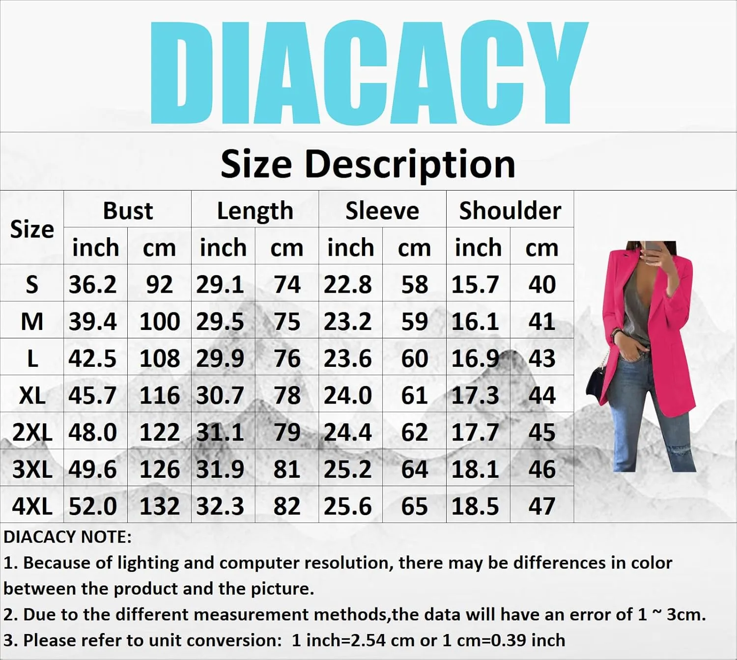 DIACACY Women’s Open Front Long Sleeve Blazers Jacket Solid Color Plus Size Comfy Blazers
