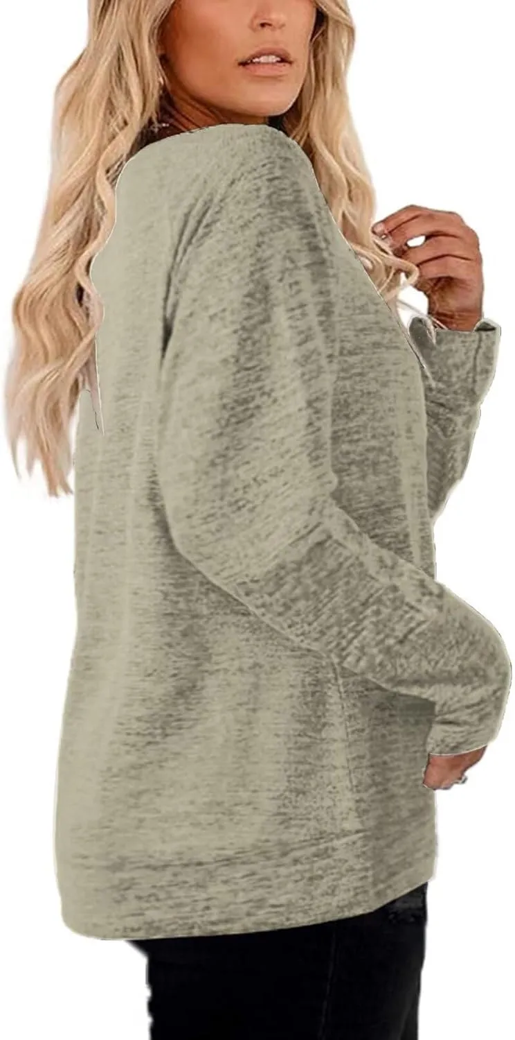 DOLNINE Women's-Plus-Size-Sweatshirts Long Sleeve Tops Crewneck Shirts Casual Tunics XL-4XL