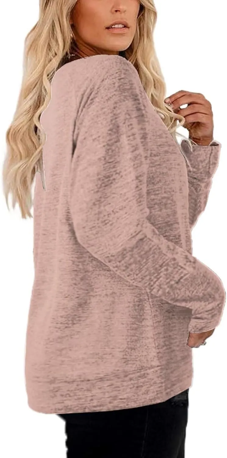 DOLNINE Women's-Plus-Size-Sweatshirts Long Sleeve Tops Crewneck Shirts Casual Tunics XL-4XL