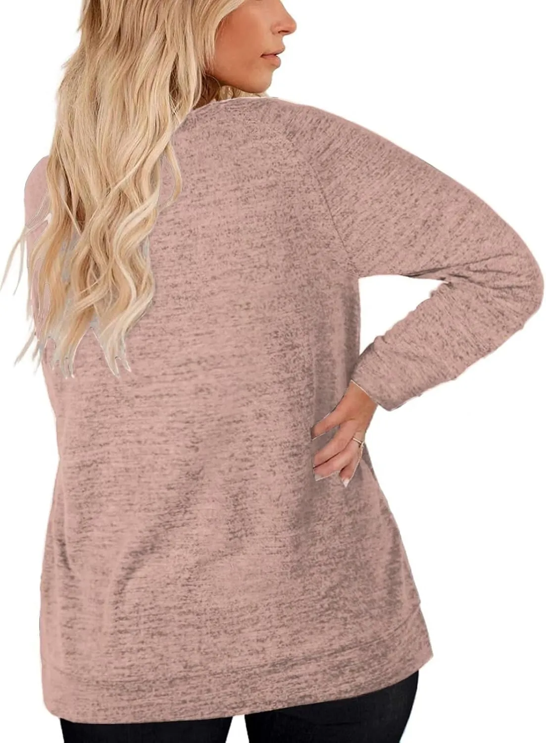 DOLNINE Women's-Plus-Size-Sweatshirts Long Sleeve Tops Crewneck Shirts Casual Tunics XL-4XL