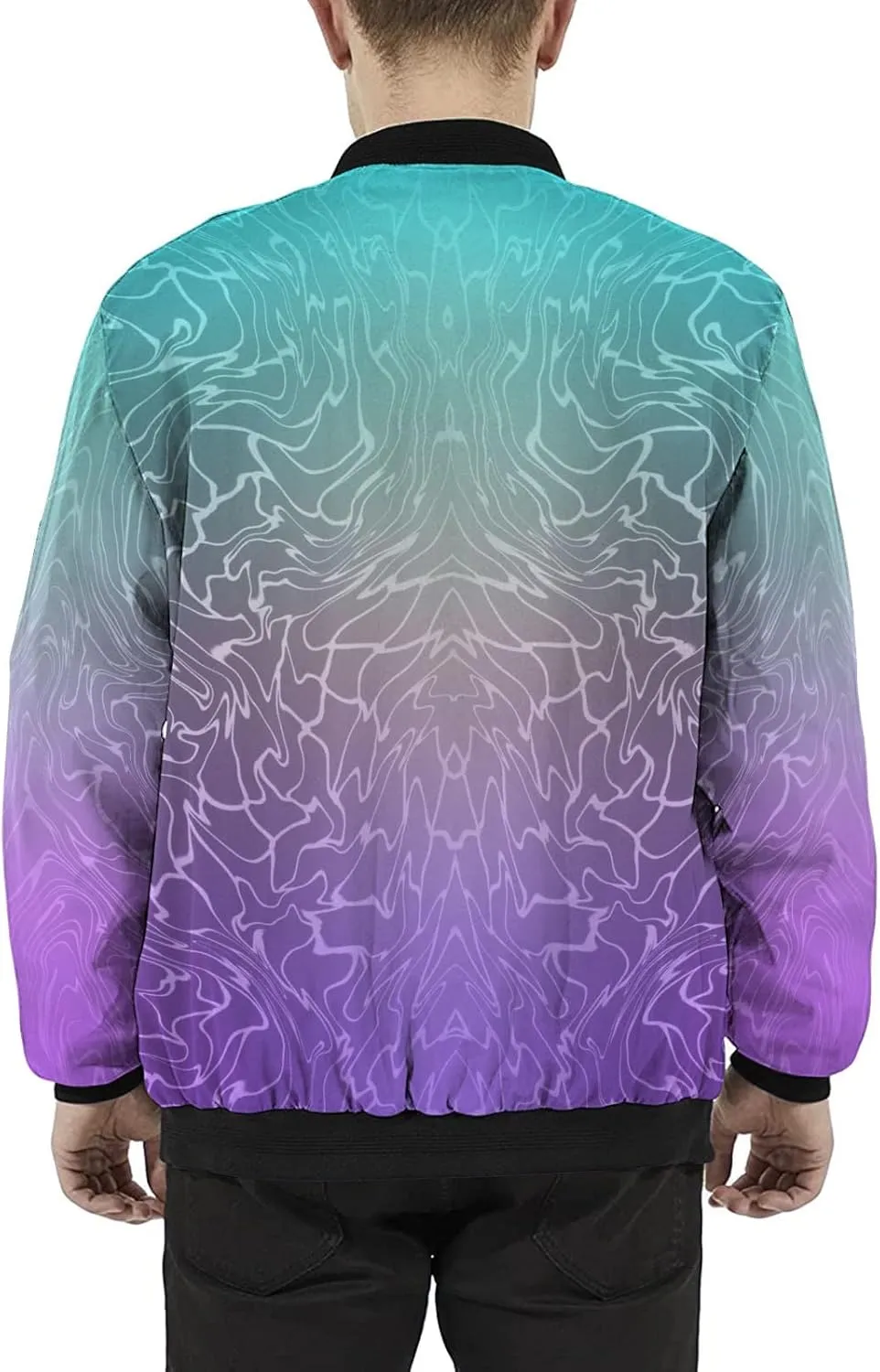 DuDubaby Autumn and Winter Men's Printed Thin Jackets Men's Casual Versatile Printed Jackets