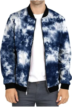 DuDubaby Autumn and Winter Men's Printed Thin Jackets Men's Casual Versatile Printed Jackets