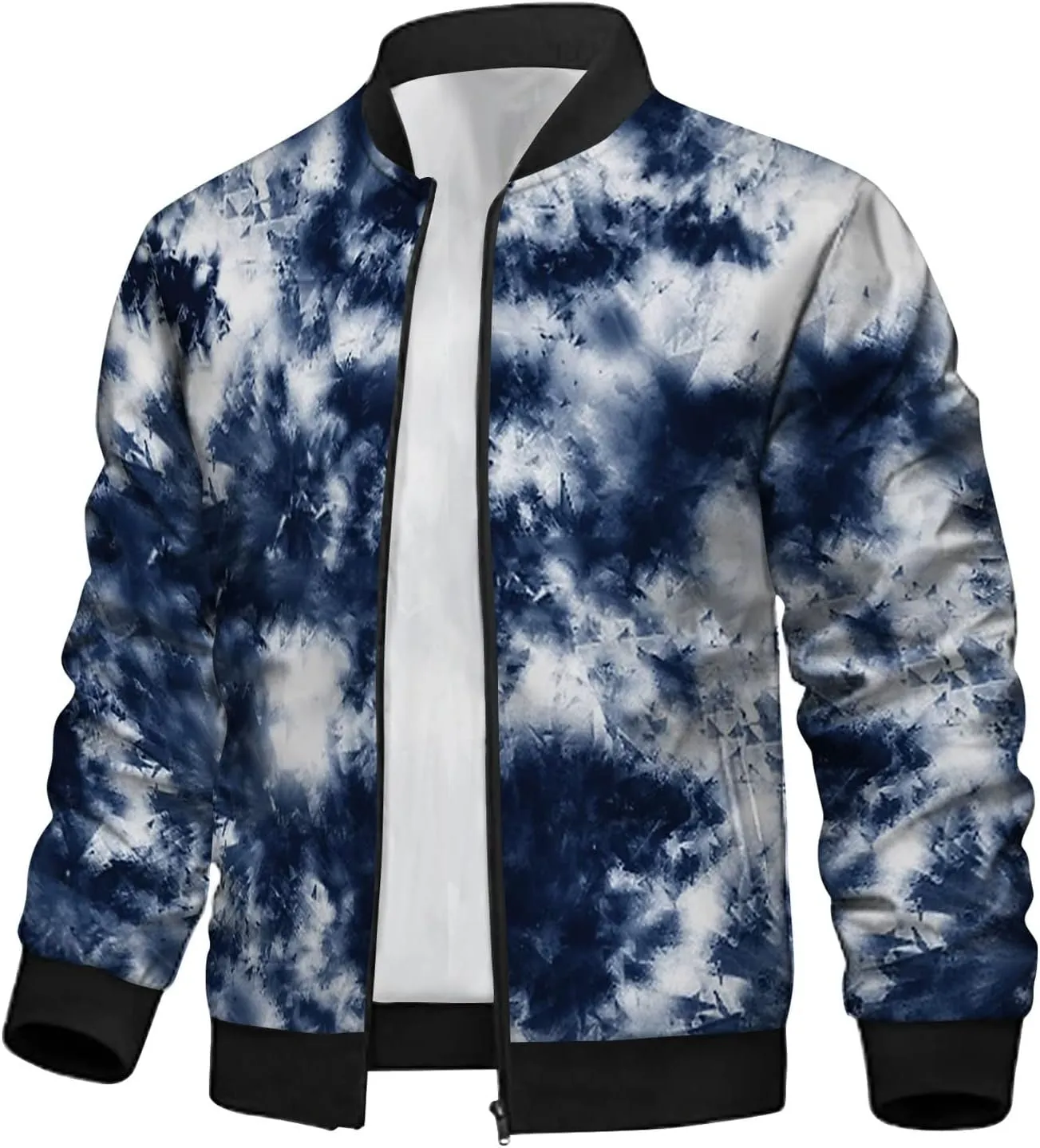 DuDubaby Autumn and Winter Men's Printed Thin Jackets Men's Casual Versatile Printed Jackets