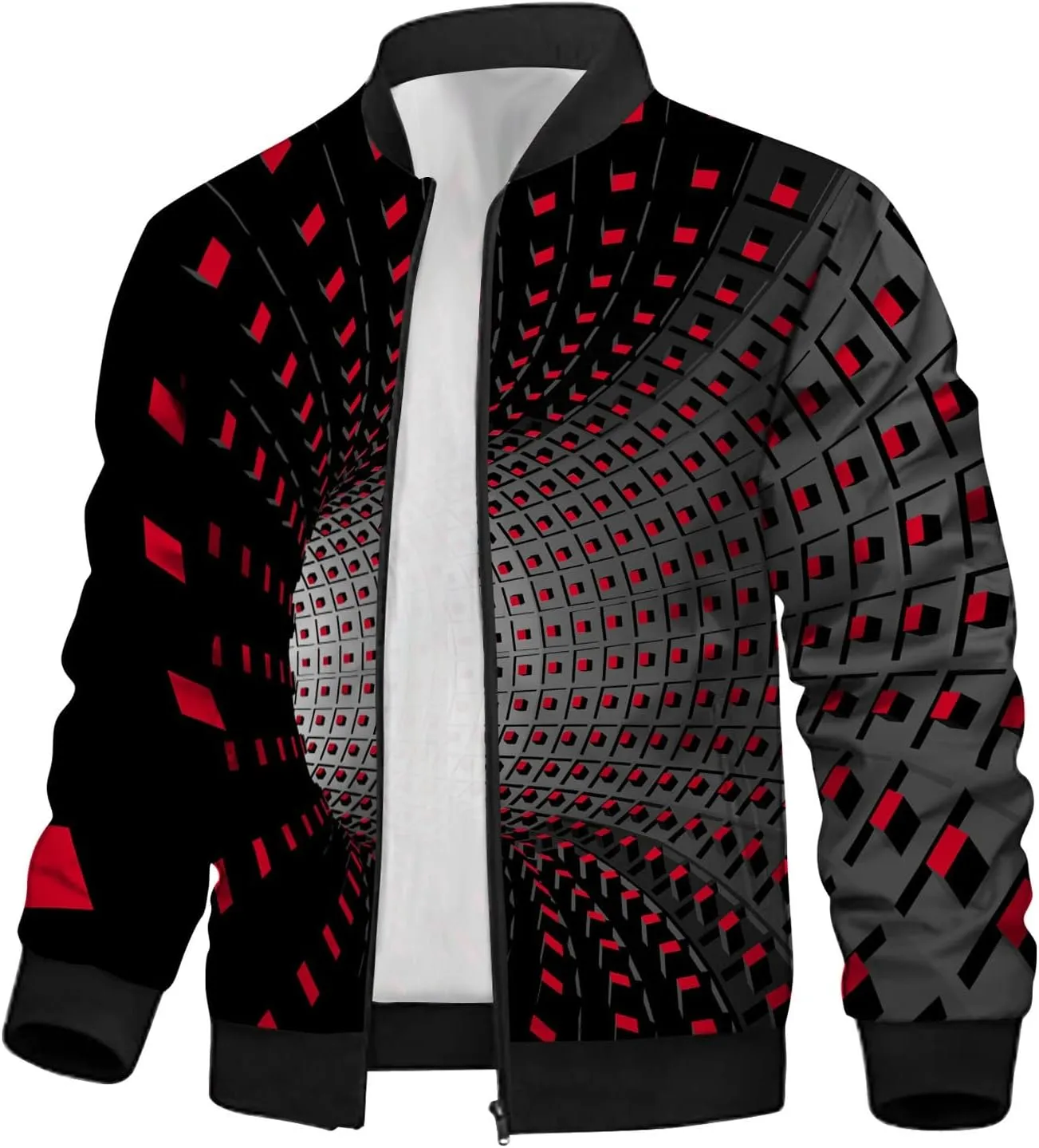 DuDubaby Autumn and Winter Men's Printed Thin Jackets Men's Casual Versatile Printed Jackets