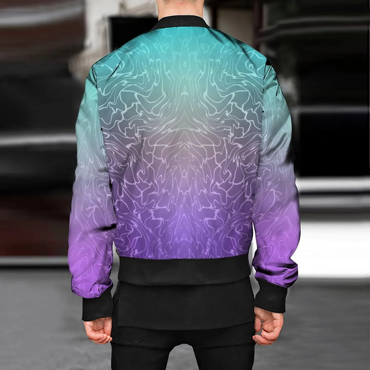 DuDubaby Autumn and Winter Men's Printed Thin Jackets Men's Casual Versatile Printed Jackets