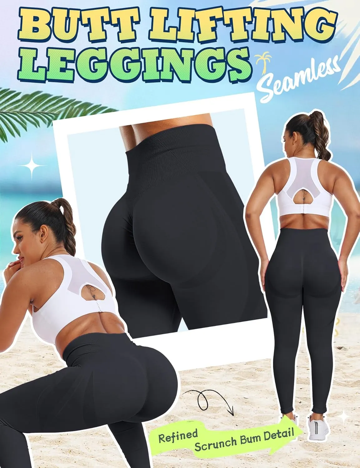 Empower Scrunch Butt Lifting Leggings for Women Seamless Workout Gym Leggings for Women High Waisted Yoga Pants