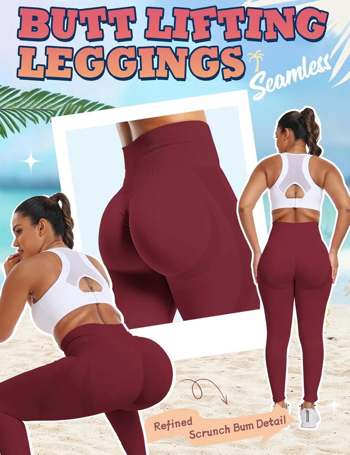 Empower Scrunch Butt Lifting Leggings for Women Seamless Workout Gym Leggings for Women High Waisted Yoga Pants
