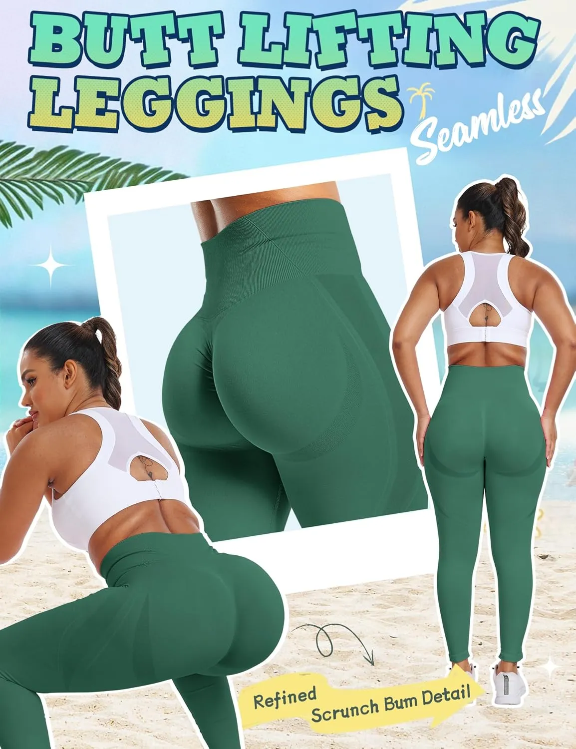 Empower Scrunch Butt Lifting Leggings for Women Seamless Workout Gym Leggings for Women High Waisted Yoga Pants