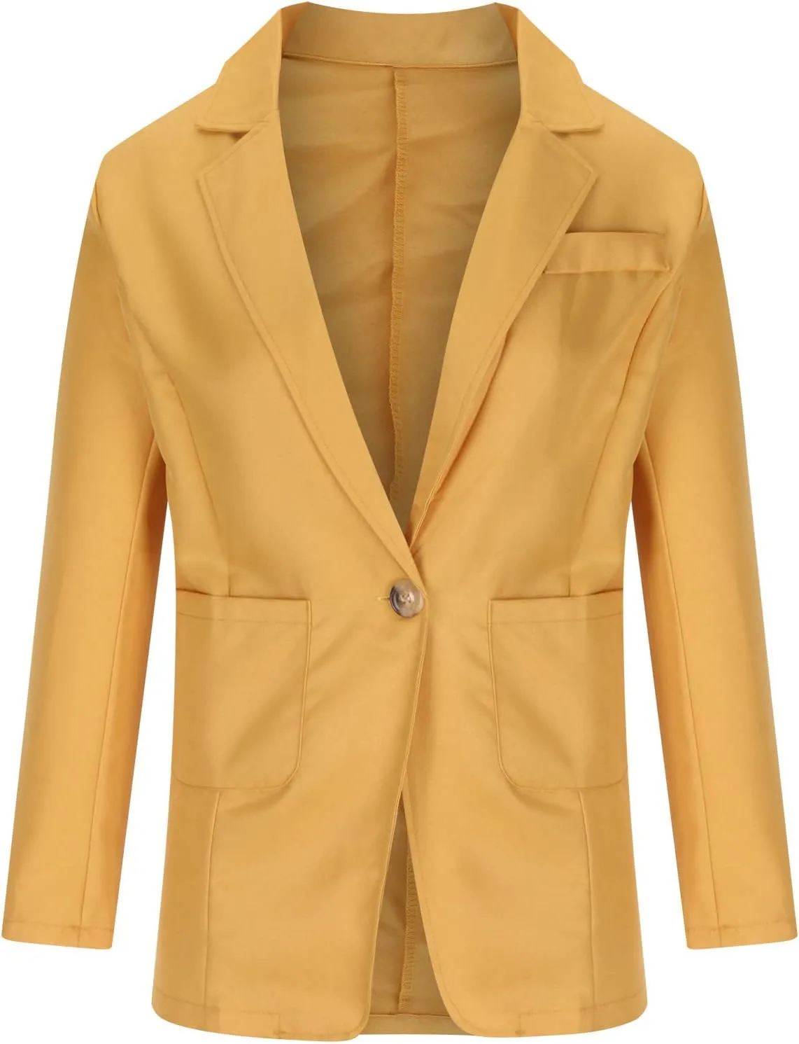 Fall Suit Jakcets Women Business Lightweight Casual Fitted Blazers Lapel Single Button Office Jacket with Pockets