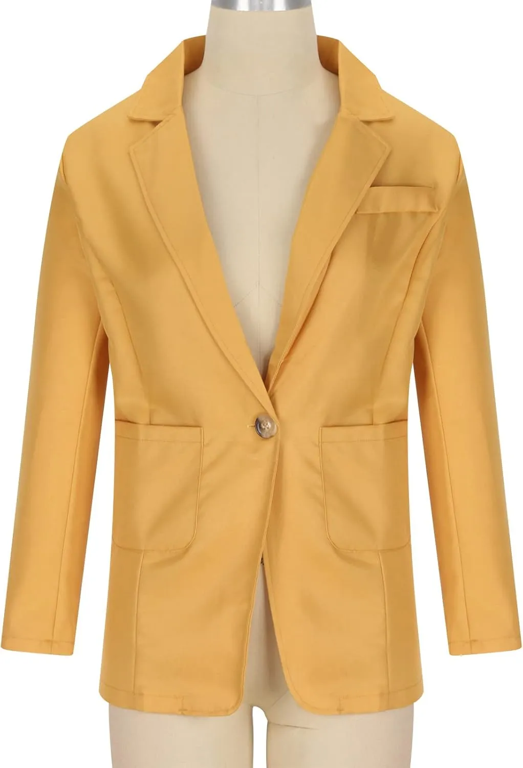 Fall Suit Jakcets Women Business Lightweight Casual Fitted Blazers Lapel Single Button Office Jacket with Pockets
