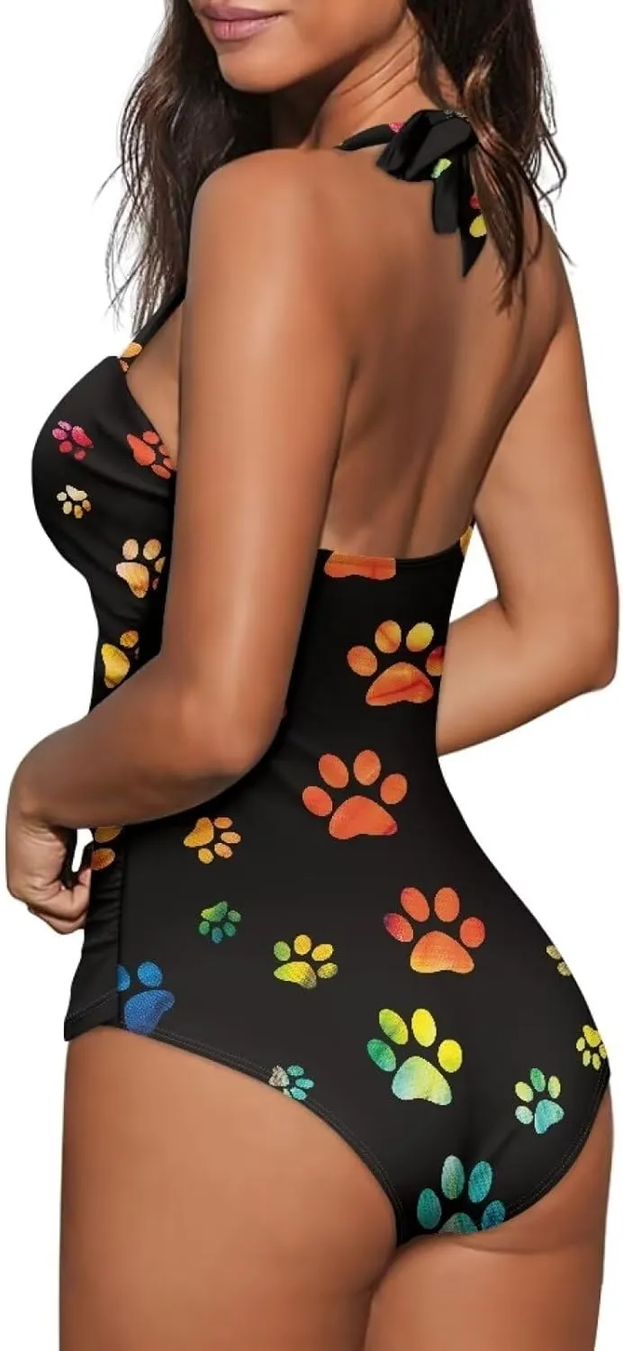 Flashideas Womens One Piece Swimsuits Bathing Suits String Tummy Control Bathing Suits